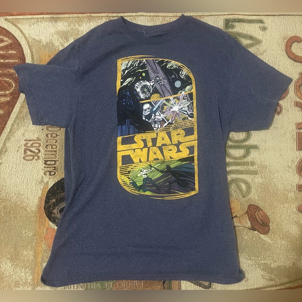 Star Wars T-shirt Death Star Darth Vader Stormtrooper Size Adult Large